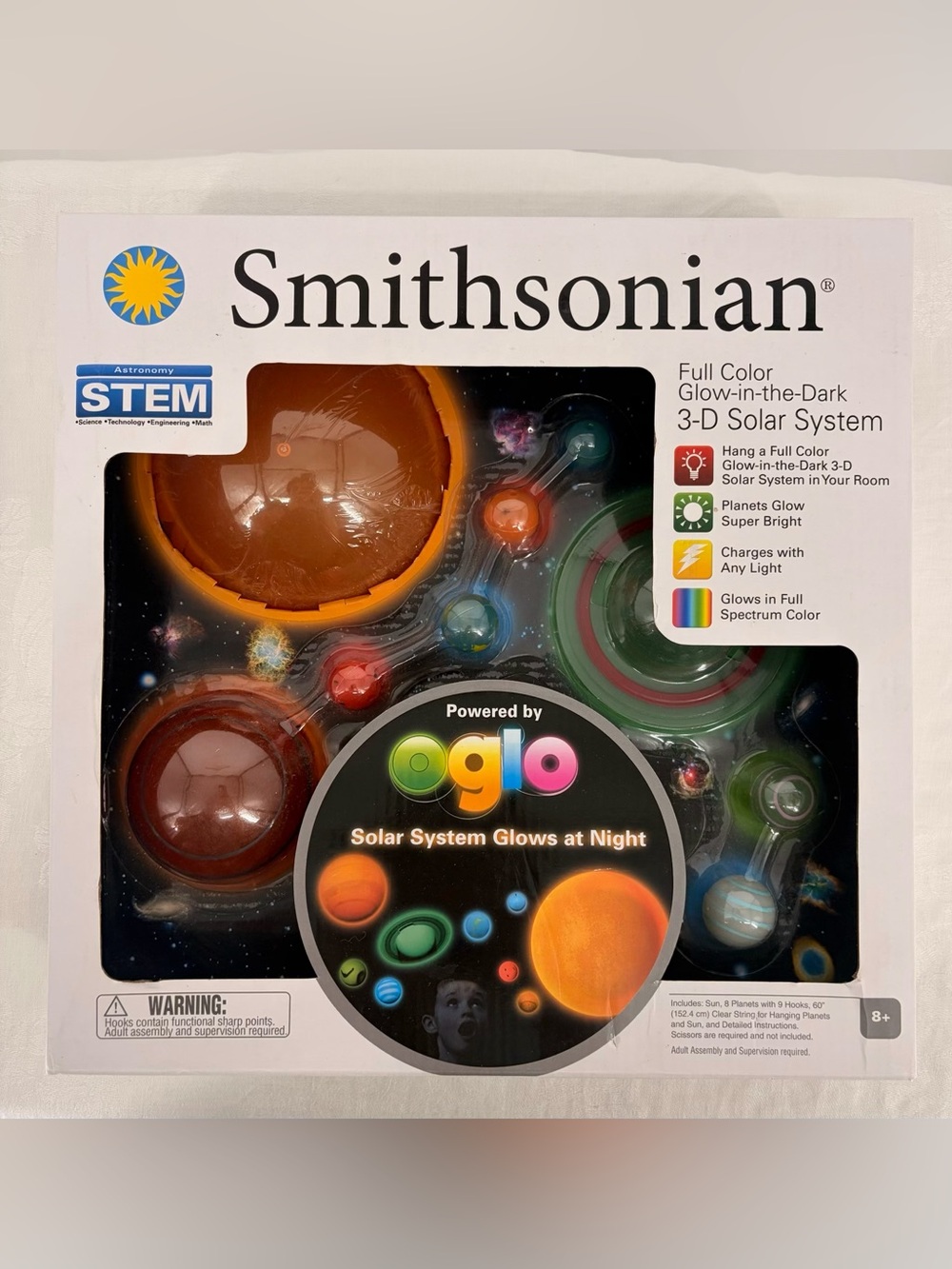 Smithsonian 3-D Glow in the Dark Hanging Solar System For Kids (NWT)